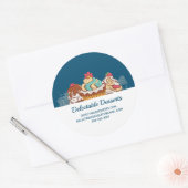 Sticker Rond Cupcakes Style Rétro Sweet Dessert Business (Enveloppe)