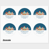 Sticker Rond Cupcakes Style Rétro Sweet Dessert Business (Feuille)