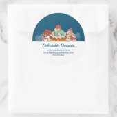Sticker Rond Cupcakes Style Rétro Sweet Dessert Business (Sac)