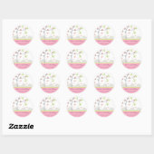 Sticker Rond Cupcakes Whimsical Tree Butterflies Sweet Birthday (Feuille)