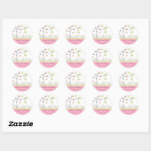Sticker Rond Cupcakes Whimsical Tree Butterflies Sweet Birthday (Feuille)