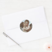Sticker Rond Cupid and Psyche as children - William Bouguereau (Enveloppe)