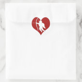 Sticker Rond Cupid dans un coeur (Ajouter votre texte) (Sac)