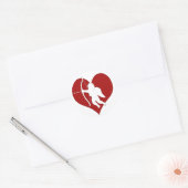 Sticker Rond Cupid dans un coeur (Ajouter votre texte) (Enveloppe)