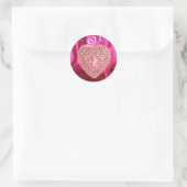 Sticker Rond CUPID LACE COEUR SILK FUCHSIA VÊTEMENT, Rouge rose (Sac)