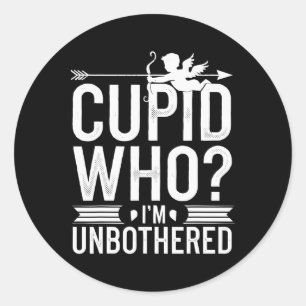 Sticker Rond Cupid Qui m'est égal Anti Saint-Valentin