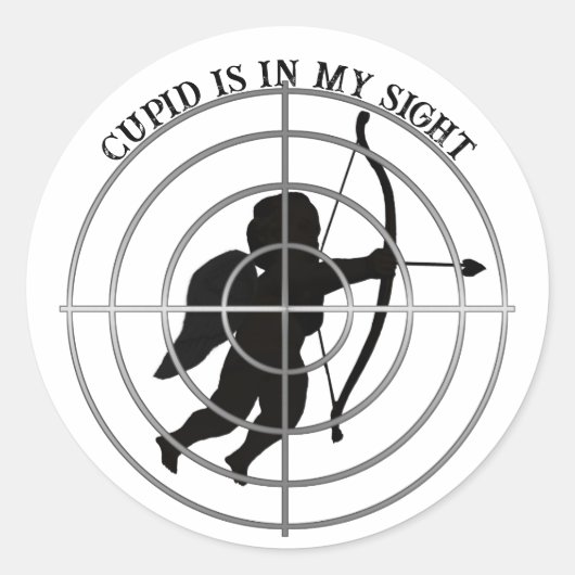 Sticker Rond Cupidon Anti Saint-Valentin (Devant)