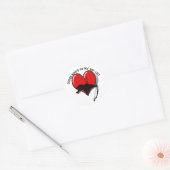 Sticker Rond Cupidon Anti Saint-Valentin  (Enveloppe)