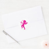 Sticker Rond Cupidon - Bow et Flèche d'Amour rosé chaud (Enveloppe)