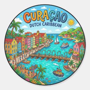 Sticker Rond Curaçao