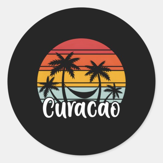 Sticker Rond Curacao Curacaoan Vacances Curacao Curacao (Devant)
