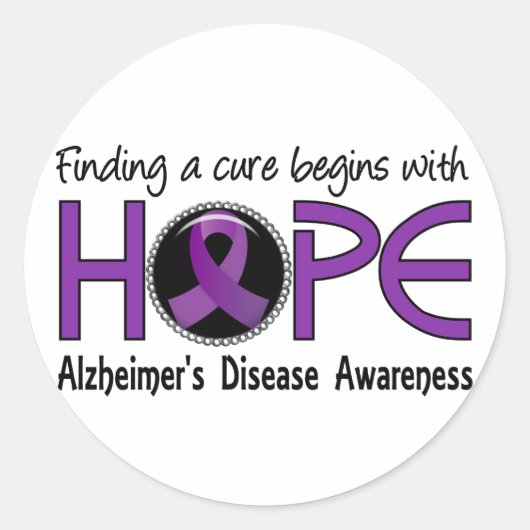 Sticker Rond Cure commence avec espoir 5 Maladie d'Alzheimer (Devant)