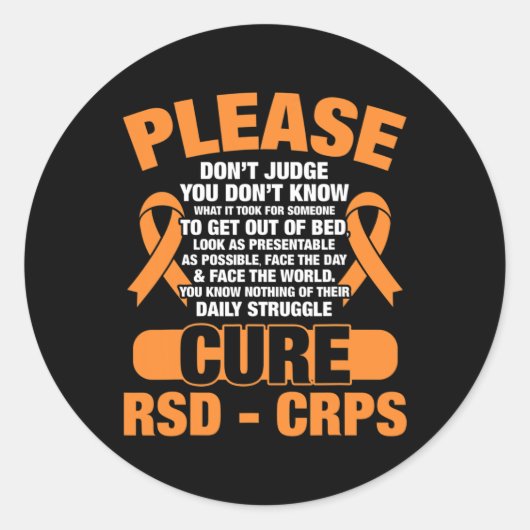 Sticker Rond Cure RSD CRPS Prise en charge RSD Sensibilisation  (Devant)