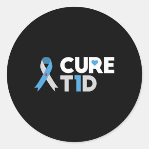 Sticker Rond Cure T1d Sensibilisation au diabète Type 1 Pancrea