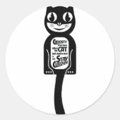 Sticker Rond Curieux chat noir (Devant)
