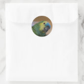 Sticker Rond Curieux perroquet (Sac)