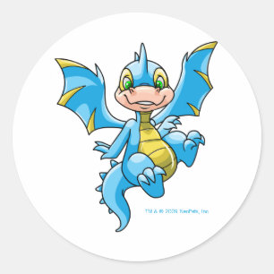 Sticker Rond Curieux Scorchio bleu