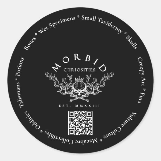 Sticker Rond Curiosités Morbides Os Vautour Culture Taxidermie (Devant)