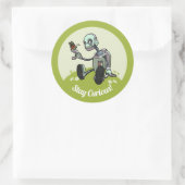 Sticker Rond Curious Robot Voit Son Premier Papillon Cartoon (Sac)