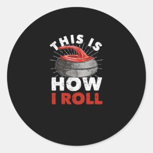 Sticker Rond Curling Player Fan Winter Sports Curler