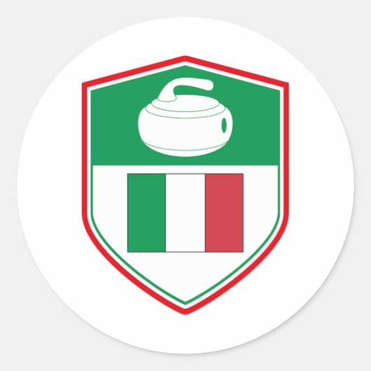 Sticker Rond Curling Sport glace Salle de bain en pierre (Devant)