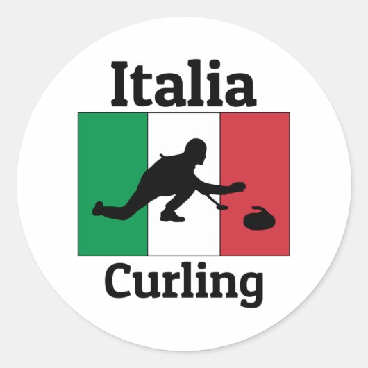 Sticker Rond Curling Sport glace Salle de bain en pierre (Devant)