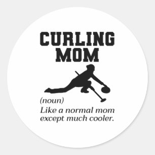 Sticker Rond Curling Sport glace Salle de bain en pierre