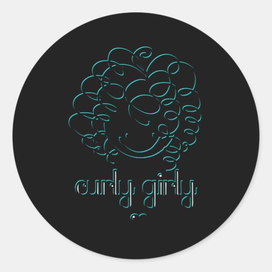 Sticker Rond Curly Aimez Vos Cheveux Curly (Devant)