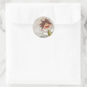Sticker Rond Curly Haired Angel-Priez pour aujourd'hui, tous le (Sac)