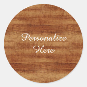 Sticker Rond Curly Koa Acacia Grain
