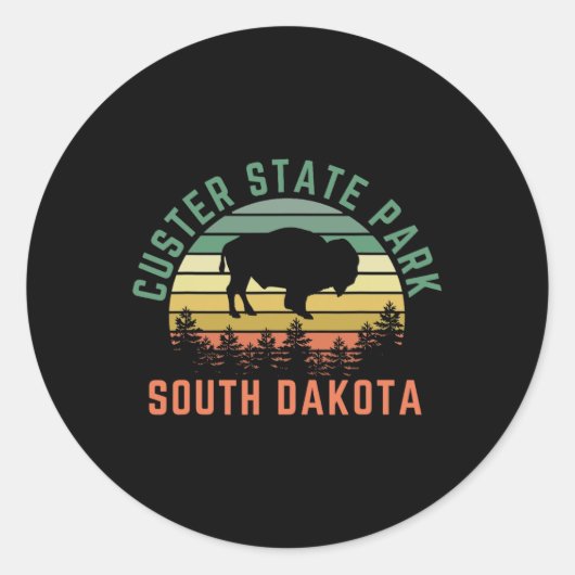 Sticker Rond Custer State Park (Devant)