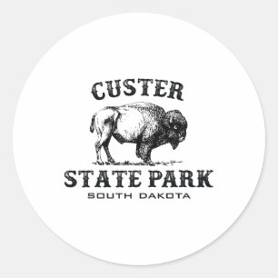 Sticker Rond Custer State Park Dakota du Sud Bison d'Amérique S