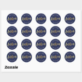 Sticker Rond CUSTOM Bar Mitzvah pour Andrew navy + or (Feuille)