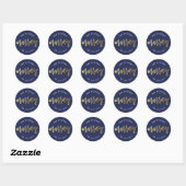 Sticker Rond CUSTOM Bar Mitzvah pour Murray marine + or (Feuille)