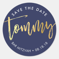 CUSTOM Bar Mitzvah pour Tommy navy + or