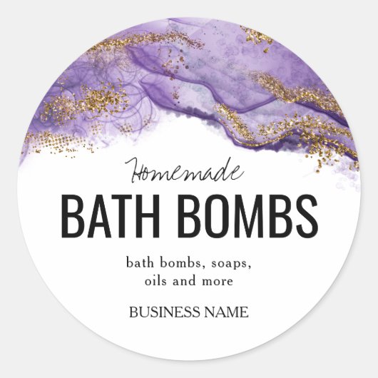 Sticker Rond Custom Bath Bomb Label Template – Editable Logo & (Devant)