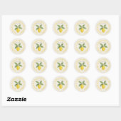 Sticker Rond Custom Birthday Watercolor Lemon Classic (Feuille)