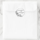Sticker Rond Custom Black and White Wedding Create Your Own DIY (Sac)