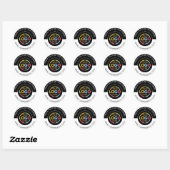 Sticker Rond Custom Busines Round Logo Promotional Black White (Feuille)