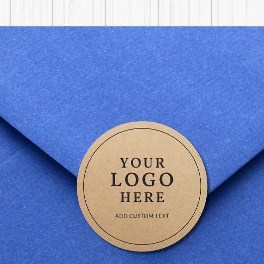 Sticker Rond Custom Business Logo On Kraft Paper Style Branded