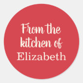 Sticker Rond Custom Christmas Baking Cooking Holly Labels (Devant)