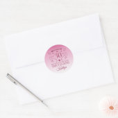 Sticker Rond Custom Cute Happy 30th Birthday (Enveloppe)