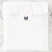 Sticker Rond Custom Dark Blue Heart Wedding Sanitizer Hands (Sac)