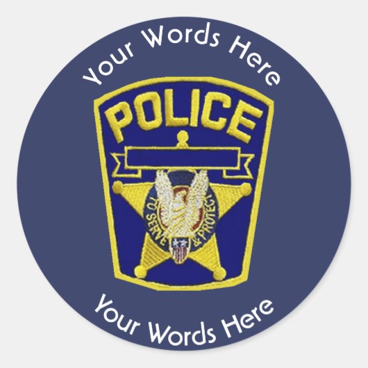 Sticker Rond Custom de Policeman (Devant)