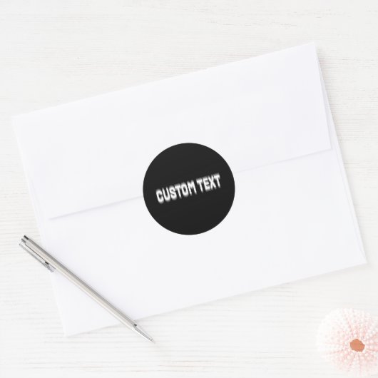 Sticker Rond Custom Distortion Glitched Text Effect (Enveloppe)