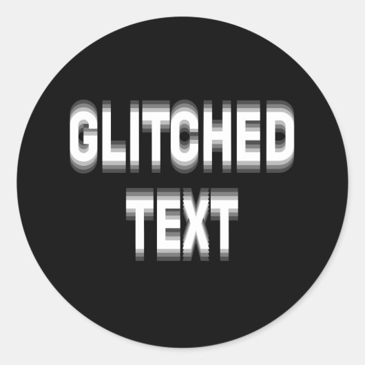 Sticker Rond Custom Distortion Glitched Text Effect (Devant)