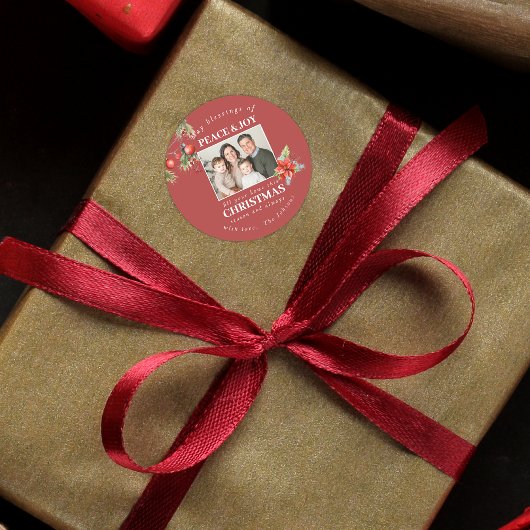 Sticker Rond Custom Family Photo Holiday