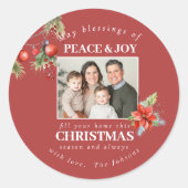 Sticker Rond Custom Family Photo Holiday (Devant)