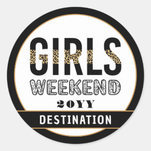 Sticker Rond Custom Girls Week-end Girls Trip Vacances
