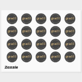 Sticker Rond Custom Grad 2026 Charcoal Gold Graduation Seals (Feuille)